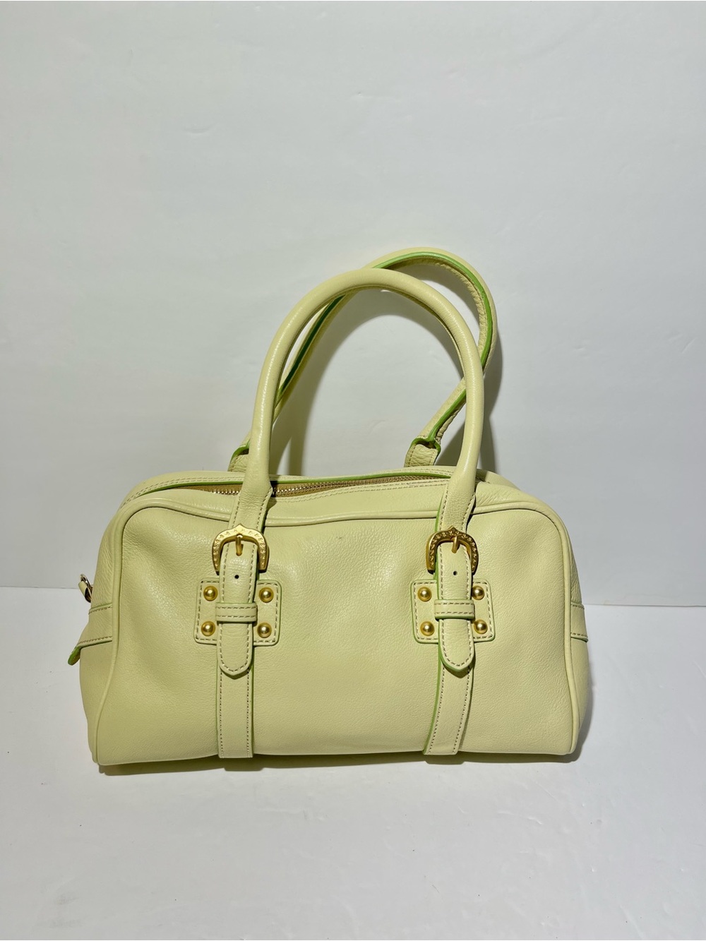 Dooney & Bourke Pale Yellow Leather Shoulder Bag